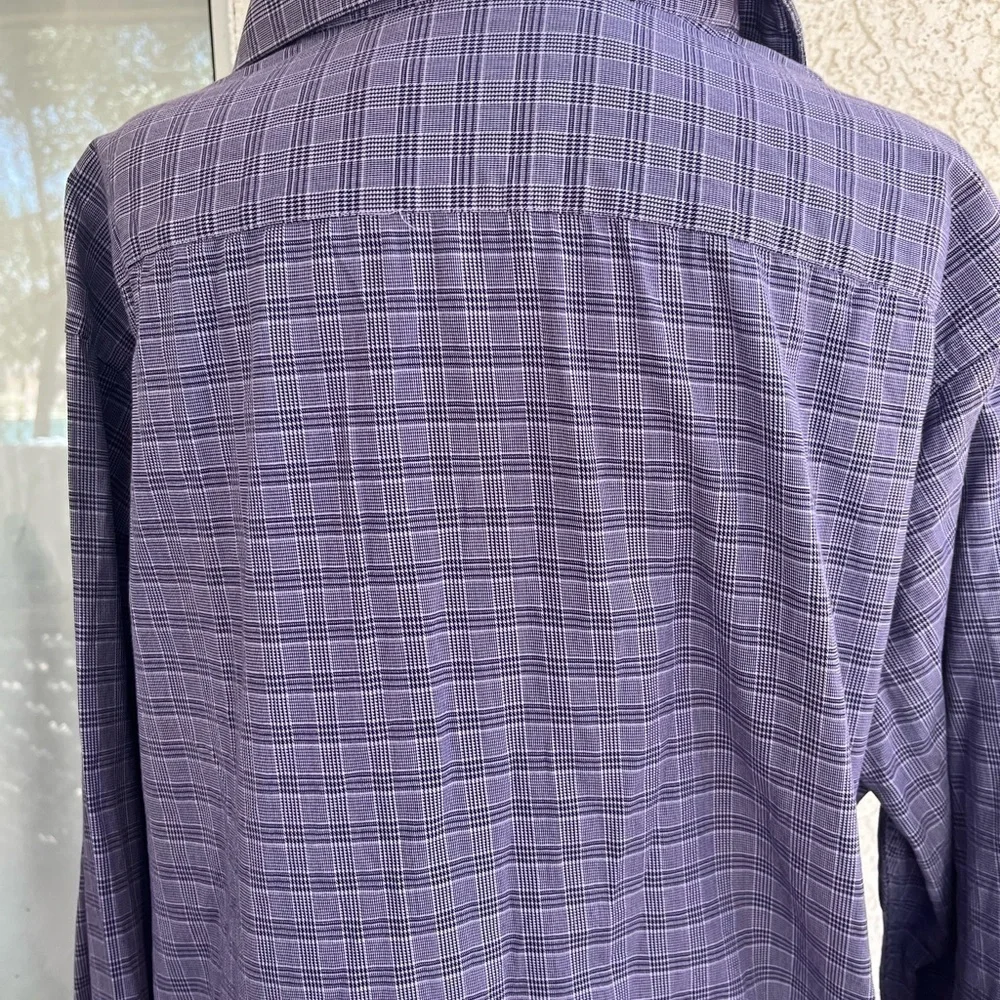 Michael Kors purple Checkered Shirt size XXL - Picture 3 of 7